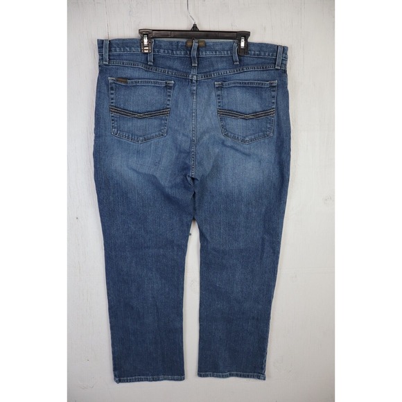 Mens Ariat Legacy M4 Relaxed Bootcut Size 40x30 Cotton Stretch Denim Jeans Blue - Picture 2 of 6